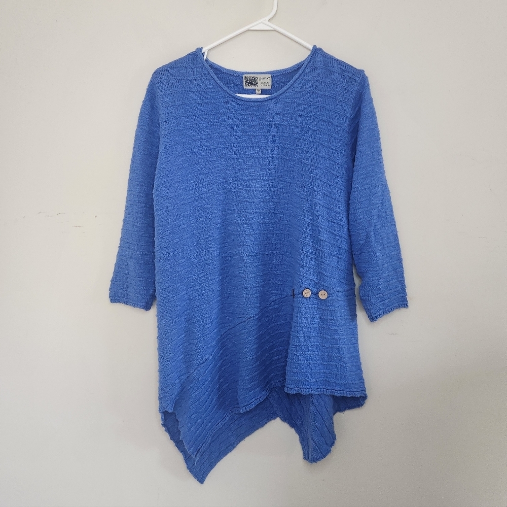 # Habitat Women's Textured Scoop Neck Sweater in Bright Blue